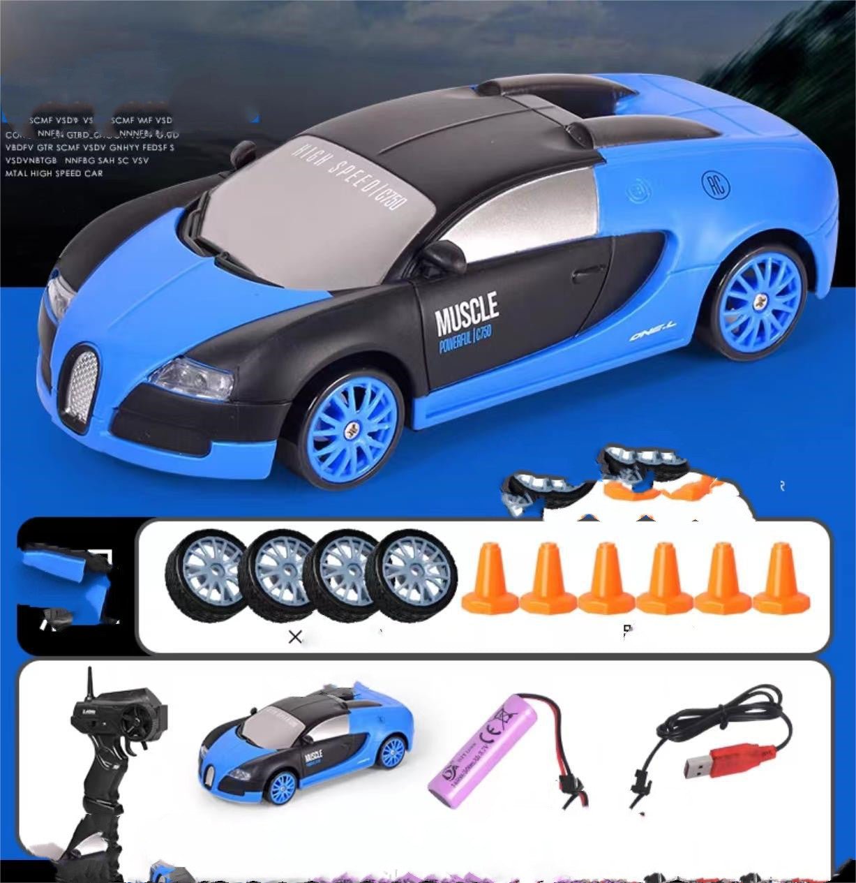 car 4wd rc drift car toy remote control gtr car toy - 7
